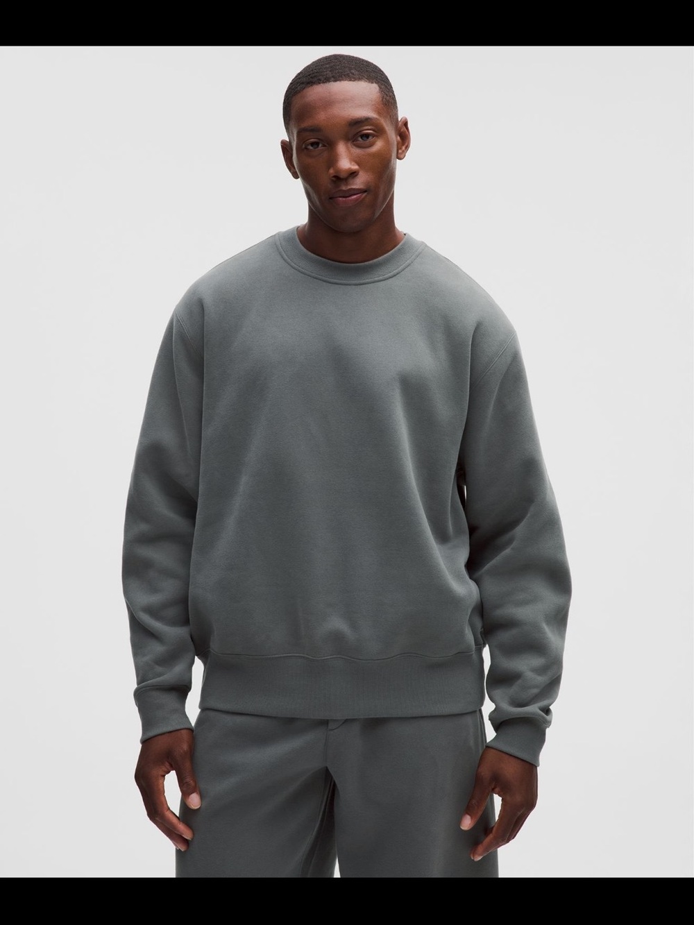 NWT Lululemon Men's Crewneck Steady State Super Loft Sweatshirt in Onxy Grey